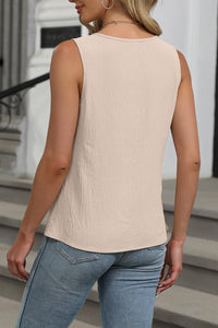 Cutout Round Neck Tank