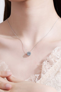 Flower-Shaped Moissanite Pendant Necklace women's fine jewelry KESLEY