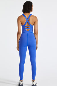 Sports Jumpsuit Women's Fashion Yoga Pilates Crisscross Backless Wide Strap Active Jumpsuit