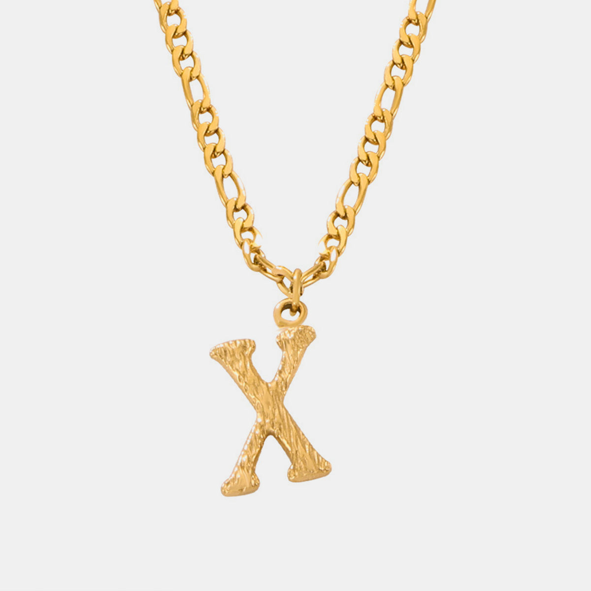 Initial Name Necklace Real 18K Gold over Titanium Steel Letter Pendant Waterproof Jewelry KESLEY