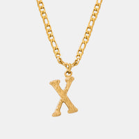 Initial Name Necklace Real 18K Gold over Titanium Steel Letter Pendant Waterproof Jewelry KESLEY