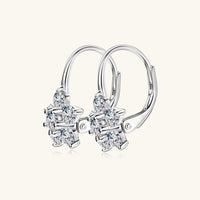 1.2 Carat 925 Sterling Silver Moissanite Flower Huggie Earrings