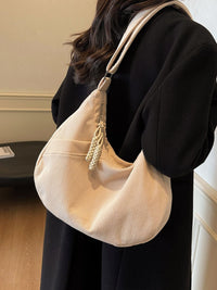 Ribbed Adjustable Strap Shoulder Bag