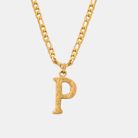 Initial Name Necklace Real 18K Gold over Titanium Steel Letter Pendant Waterproof Jewelry KESLEY