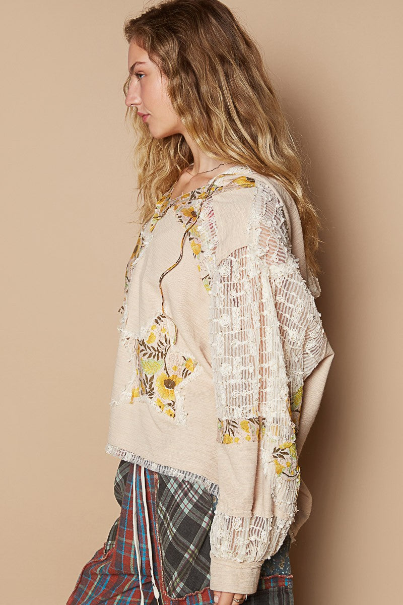 sweater, womens sweaters, womens long sleeve, long sleeve tops, long sleeve shirt, patchwork, sweater patchwork, embroidered sweater, embroidered clothing, y2k fashion, boho aesthetic, boho, 90s fashion, 2000s fashion, 80s fashion, boho fashion, boho clothing, outfit ideas, outfit inspo, fitspo, loose fit, baggy sweaters, loose sweaters, drawstring sweater, crewneck, loose sleeves, kesley, kesley boutique, gifts for teens, gift for women, holiday gifts, sweaters for school, indie fashion, alt fashion