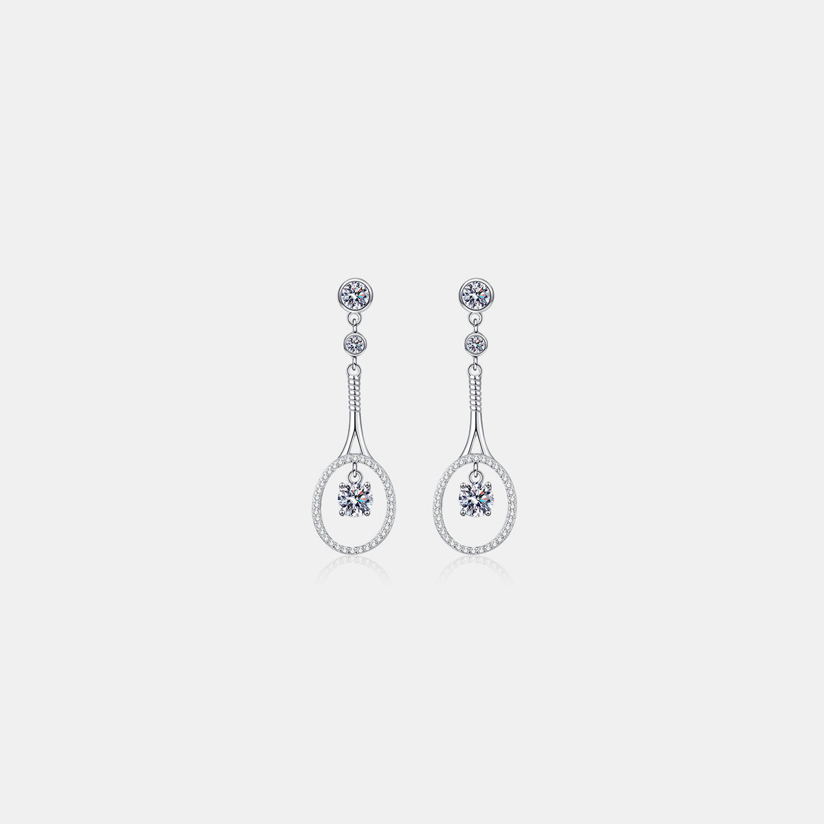 1 Carat Moissanite 925 Sterling Silver Drop Earrings
