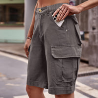 Denim Cargo Shorts with Pockets