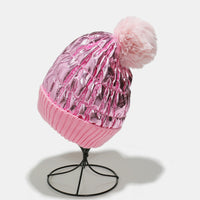 Thermal Knit Hat with Pompom