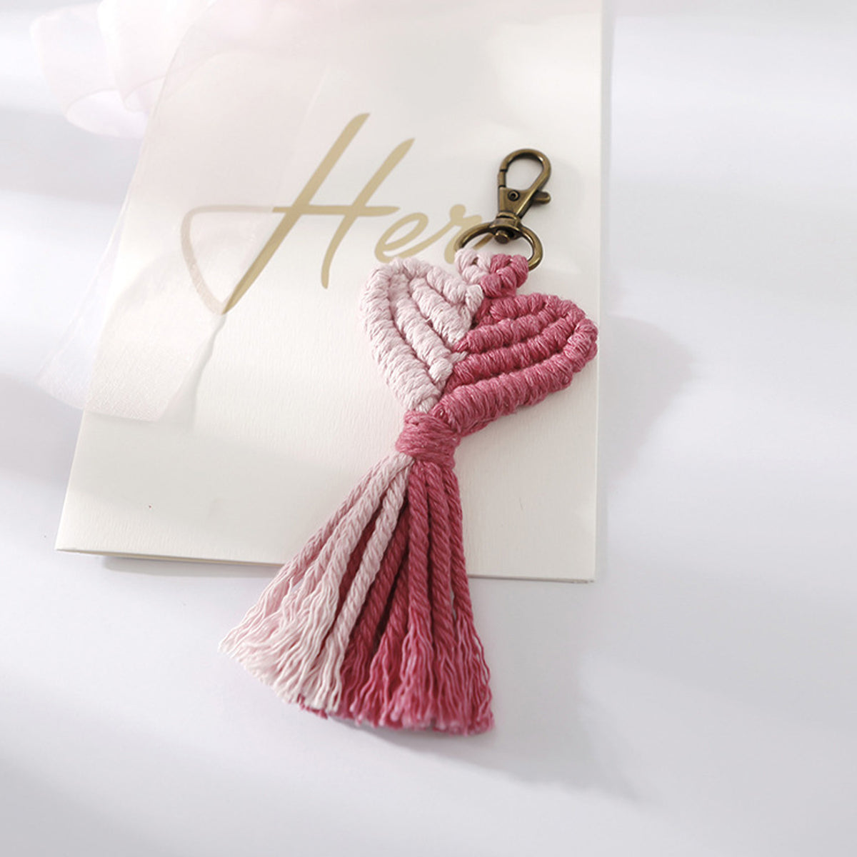 Cotton Cord Heart Shape Key Chain