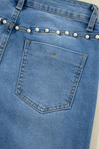 Dusk Blue Pearl Boot Cut Denim Jeans