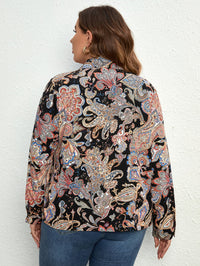 Plus Size Printed Long Sleeve Shirt