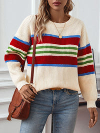 white sweater with stripes, fall sweaters , winter sweaters , trendy sweaters , trendy sweaters for fall and winter, kesley fashion, 2024 trends, cozy sweaters, white polyester sweaters, sweaters for the office , casual sweaters , cute falll fashion, womens sweater , comfortable sweaters for women, night out sweater , trendy winter fashion , tiktok trends , instagram trends , stripped sweater , sweaters for school, casual sweaters, winter essentials , staple winter pieces , sweaters made of polyester, 