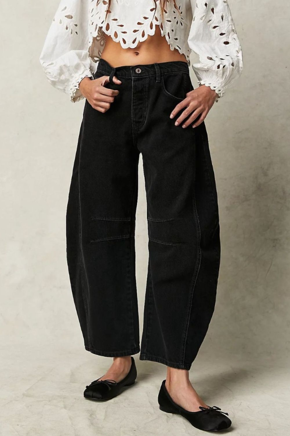 Wide Leg Jeans with Pockets New Women's fashion Cotton Trending Premium Jeans