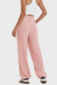 Elastic Waist Wide Leg Pants with Pockets