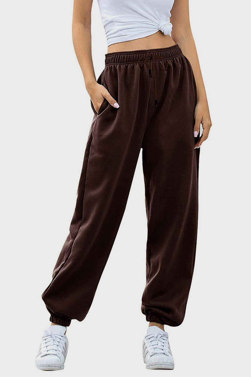 Elastic Waist Joggers with Pockets New Women's Fashion Sweatpants