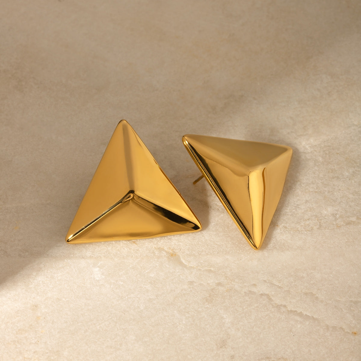 Big Triangle Stud Earrings Hypoallergenic Waterproof Statement Luxury Earrings KESLEY