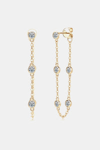 Earrings 1 Carat Moissanite 925 Sterling Silver Chain Earrings Women's Jewelry KESLEY