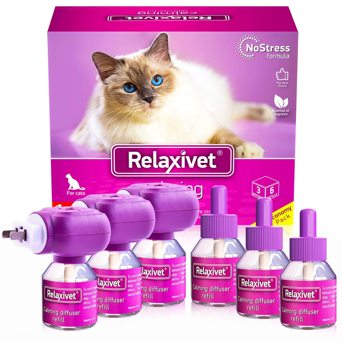 Cat Calming Pheromone Diffuser Kit | Improved DE Stress Formula | Anti