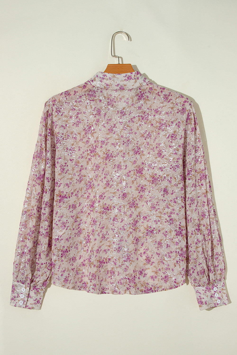 Women's Casual Floral Printed Collared Neck Long Sleeve Shirt