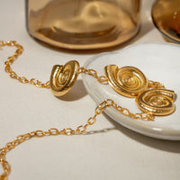 Golden Shell Necklace Real 18K Gold Plated Stainless Steel Necklace