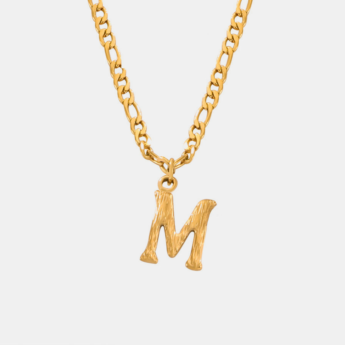 Initial Name Necklace Real 18K Gold over Titanium Steel Letter Pendant Waterproof Jewelry KESLEY