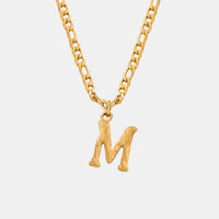 Initial Name Necklace Real 18K Gold over Titanium Steel Letter Pendant Waterproof Jewelry KESLEY