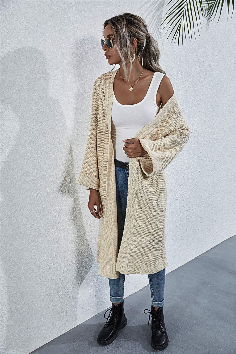 Open Front Long Sleeve Cardigan