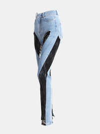 Lace Patchwork Skinny Jeans