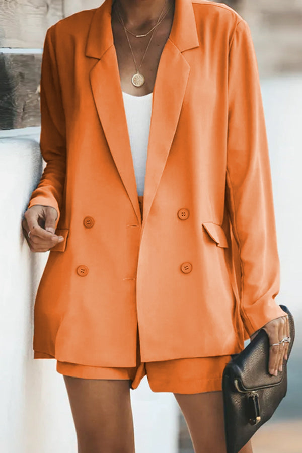 outfit set, outfit sets, nice clothes, womens clothing, shorts and blazer outfit set, two piece outfit sets, orange blazer, orange blazers, orange shorts, nice clothes, cute clothes,, fashion 2024, outfit ideas, birthday outfit ideas