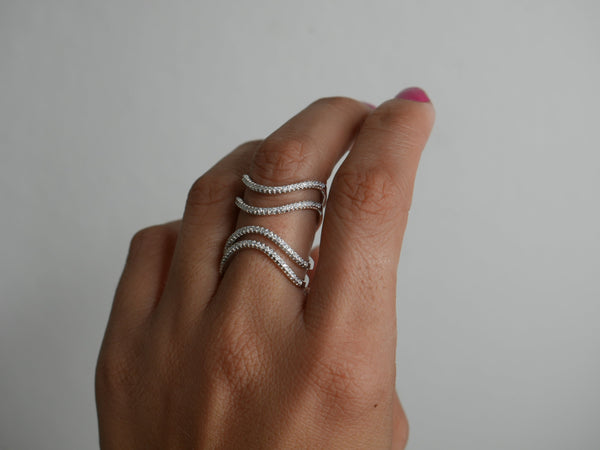 ring, silver rings, womens rings, nice rings, knuckle rings, womens jewelry, real sterling silver jewelry, white gold rings, nice fashion rings, tiktok jewelry, tiktok fashion, jewelry instagram accounts, birthday gifts, long rings, silver accessories, ring ideas, rings for the middle finger, rings for long fingers, waterproof jewelry, designer jewelry, kesley boutique, silver ring, wave rings, wavy rings, cocktail rings, party jewelry, classy jewelry,  Kesley Boutique 