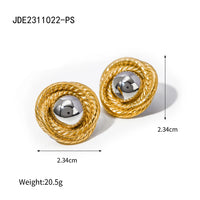 KESLEY Geometric Texture Stainless Steel Earrings 18K Gold Plated Chunky Statement Waterproof Hypoallergenic Jewelry