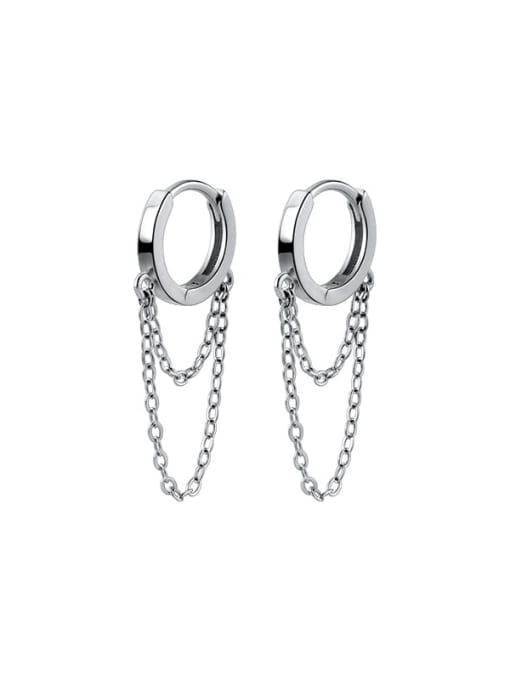 Hoop earrings with chain plain-small hoop earrings with chain for men and women will not tarnish or turn green waterproof everyday hypoallergenic earrings trending on instagram reels and tiktok famous brands -designer earrings for cheap-Kesley Boutique