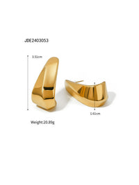 Golden Bar Earrings 18K Gold Plated Chunky Sleek Statement Jewelry