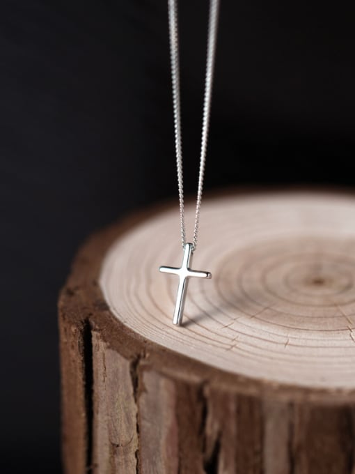 Plain cross necklace for men and woman .925 sterling silver. Plain dainty cross necklace Kesley Boutique