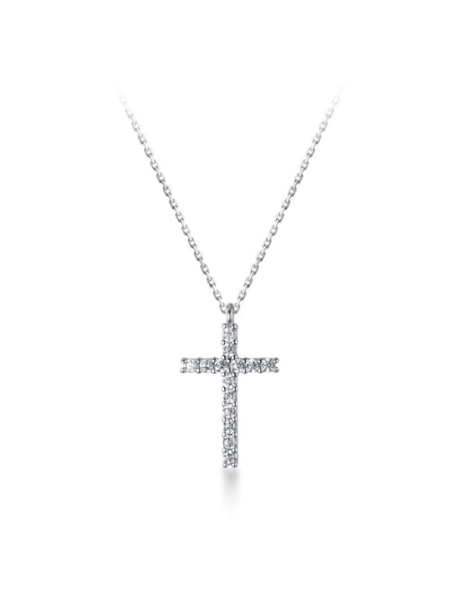cross necklace with diamonds cz zircon .925 sterling silver waterproof light weight dainty cross necklace Kesley Boutique