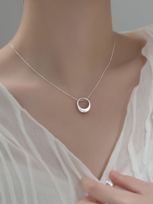 Dome Open Circle Sterling Silver Necklace Plain Dainty .925 sterling silver necklaces birthday gift jewelry ideas, shopping in Miami popular stores in Miami, things to do in Miami, Shopping in Miami, Best jewelry store in the USA  cheap necklaces that wont turn green best necklace trending jewelry