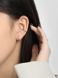 small silver hoop earrings, whitegold, .925 waterproof designer earrings, plain huggie hoop earrings, popular, unique unisex hoop earrings