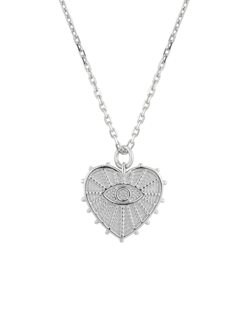 evil eye heart necklace .925 sterling silver white gold waterproof dainty, gift idea. valentines necklaces that say I love you by Kesley Boutique