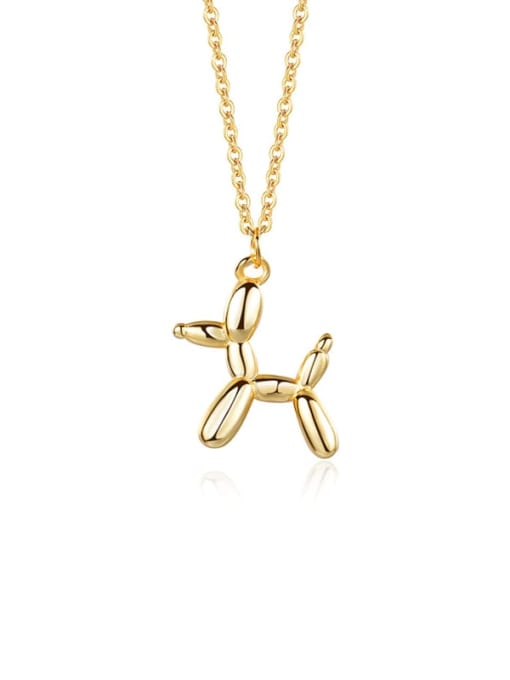 balloon dog necklace, 18k gold plated .925 sterling silver luxury balloon dog necklace, waterproof trending necklaces. influencer style trending on instagram and tiktok Kesley Boutique