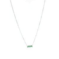 emerald green baguette necklace sterling silver waterproof. cute necklaces that wont tarnish or turn green. Kesley Boutique