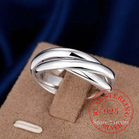 925 Sterling Silver Jewelry Three Circles Couple's Wedding Silver