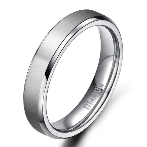 KESLEY 4/6/8/10mm Silver Color Men's Titanium Ring Wedding Band Ringsc