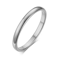 KESLEY Band Ring Simple 2/4/6/8mm Stainless Steel Wedding Rings Golden