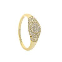 Gold Color Iced Out Micro Pave Clear Cubic Zirconia 925 Sterling
