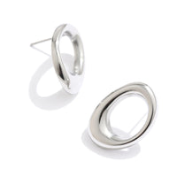 Yhpup Stainless Steel Round Hollow Stud Earrings Minimalist Metal