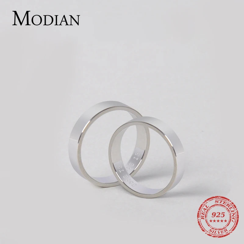 Modian Sale 100% 925 Sterling Silver Couple Simple Rings Classic Lover