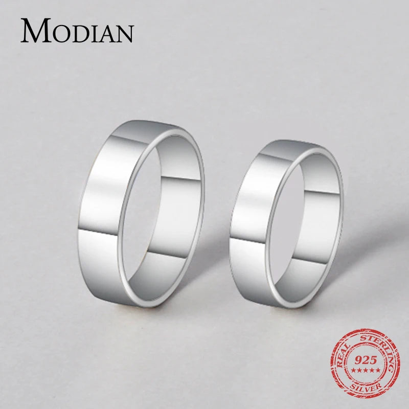 Modian Sale 100% 925 Sterling Silver Couple Simple Rings Classic Lover