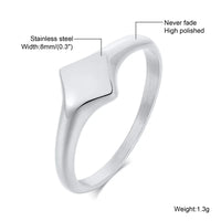 KESLEY Signet Plain Ring for men and women Pinky style ring Stainless Steel Waterproof Elegant