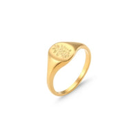 Engraved Flower Ring Waterproof Ring Tarnish Free Stainless Steel 18k Gold Plated Engraving KESLEY