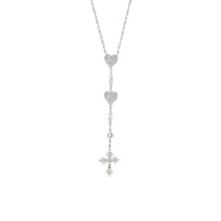 cross necklaces sterling silver .925 waterproof, rosary necklace, lariat, y dainty necklace with hearts, designer luxury unique necklaces, bridal gifts, jewelry for brides, bridesmaids necklaces, religious gift ideas. Unique influencer necklaces, bathing suit jewelry, valentines and mothers day gift ideas, trending on instagram and tiktok, unique jewelry unisex necklaces Kesley Boutique, unique jewelry 